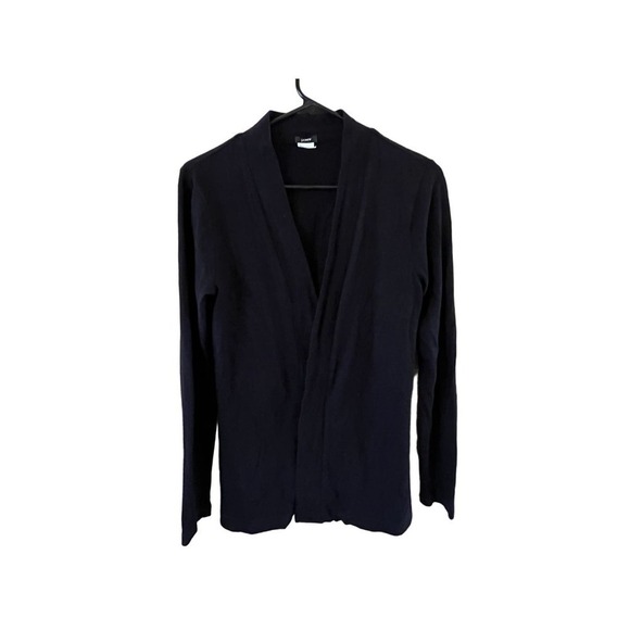 Women's J.Crew Black Open Front Cardigan over shirt. Size Small - Picture 2 of 7